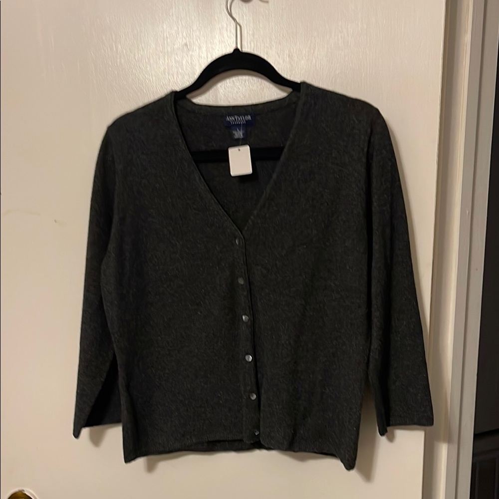 Ann Taylor Gray Cardigan Sweater